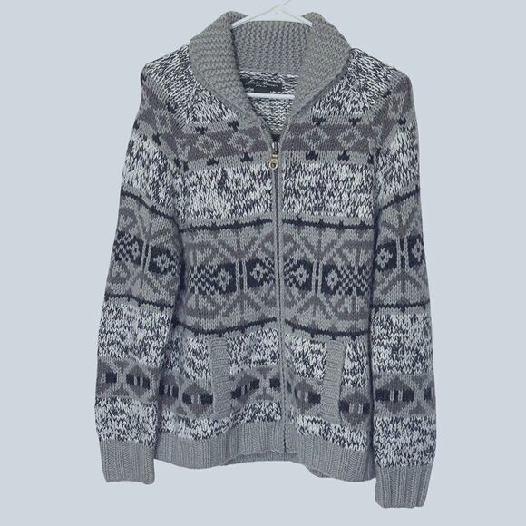 Eddie Bauer Women's Wool/ Alpaca Zip Up Faire Isle Cardigan Sweater Size XL - Picture 1 of 8